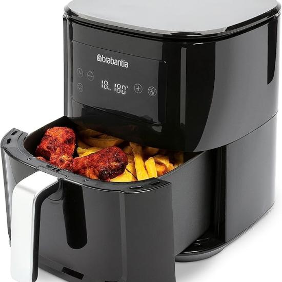 Brabantia airfryer 5.5l, 1.2 kg 6 automatische programma's