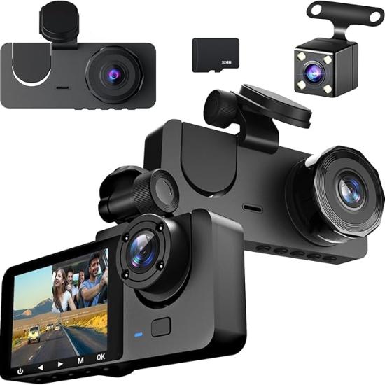 Autocamera met 4K-resolutie, 1080p boordcamera voor auto + 32 GB SD kaart